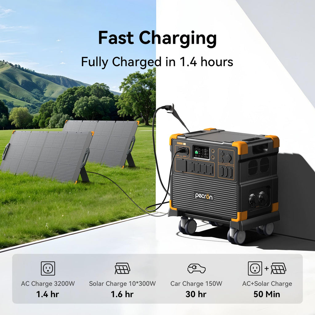 Pecron E3800LFP Portable Power Station 4200W 3840Wh