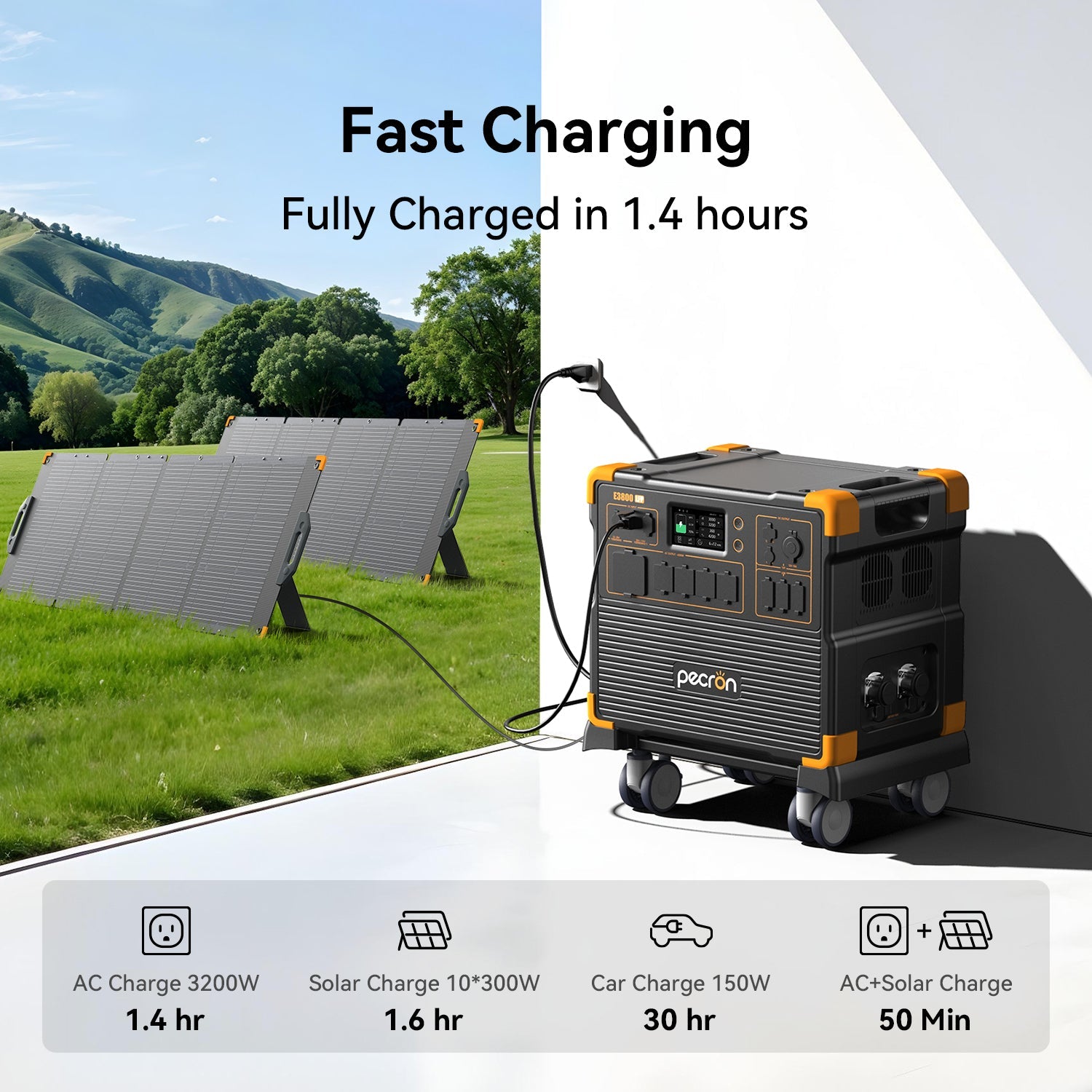 Pecron E3800LFP Portable Power Station 4200W 3840Wh