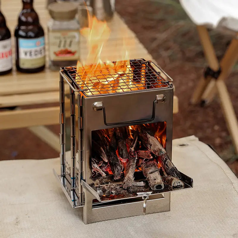 NNETM Stainless Steel Portable Camping Stove for Survival Cooking