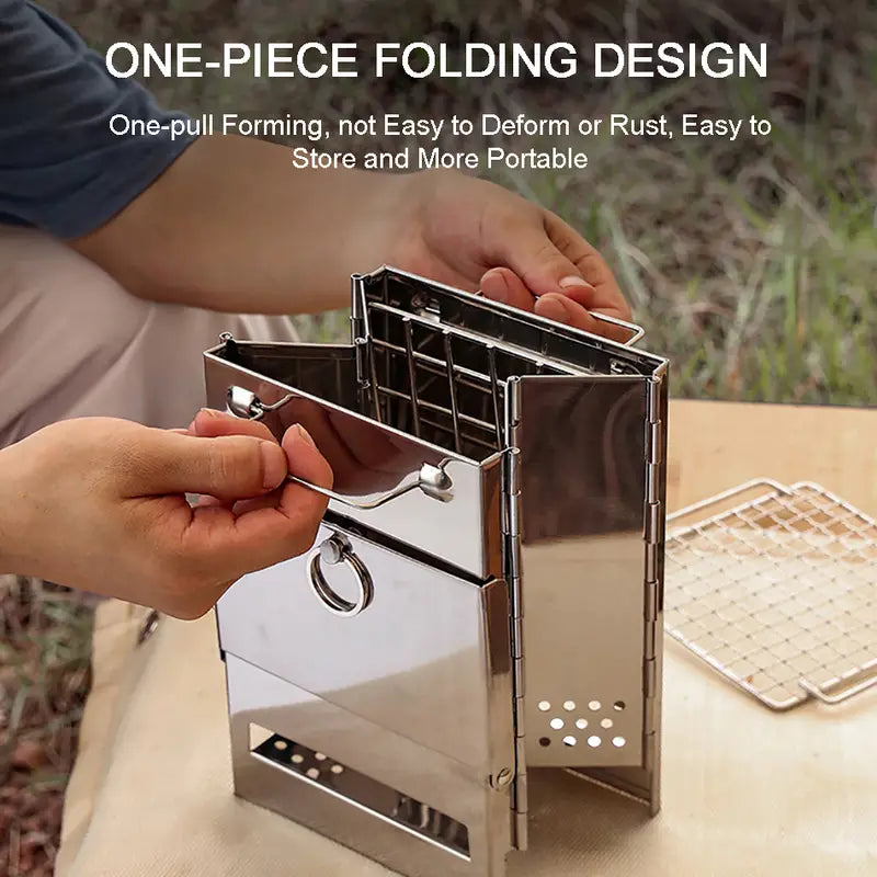 NNETM Stainless Steel Portable Camping Stove for Survival Cooking