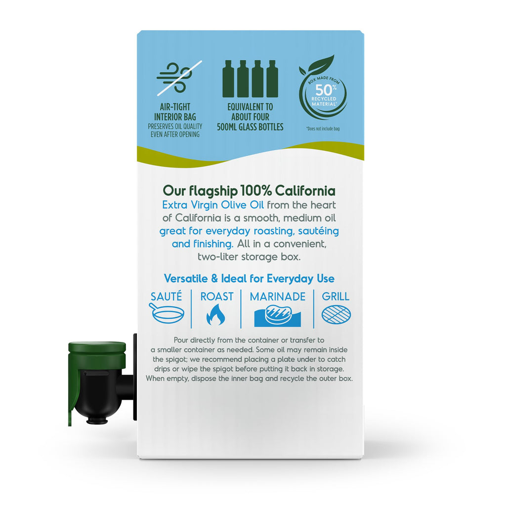 California Olive Ranch, 100% California Bag-in-Box Extra Virgin Olive Oil, 2L (Pack of 1)