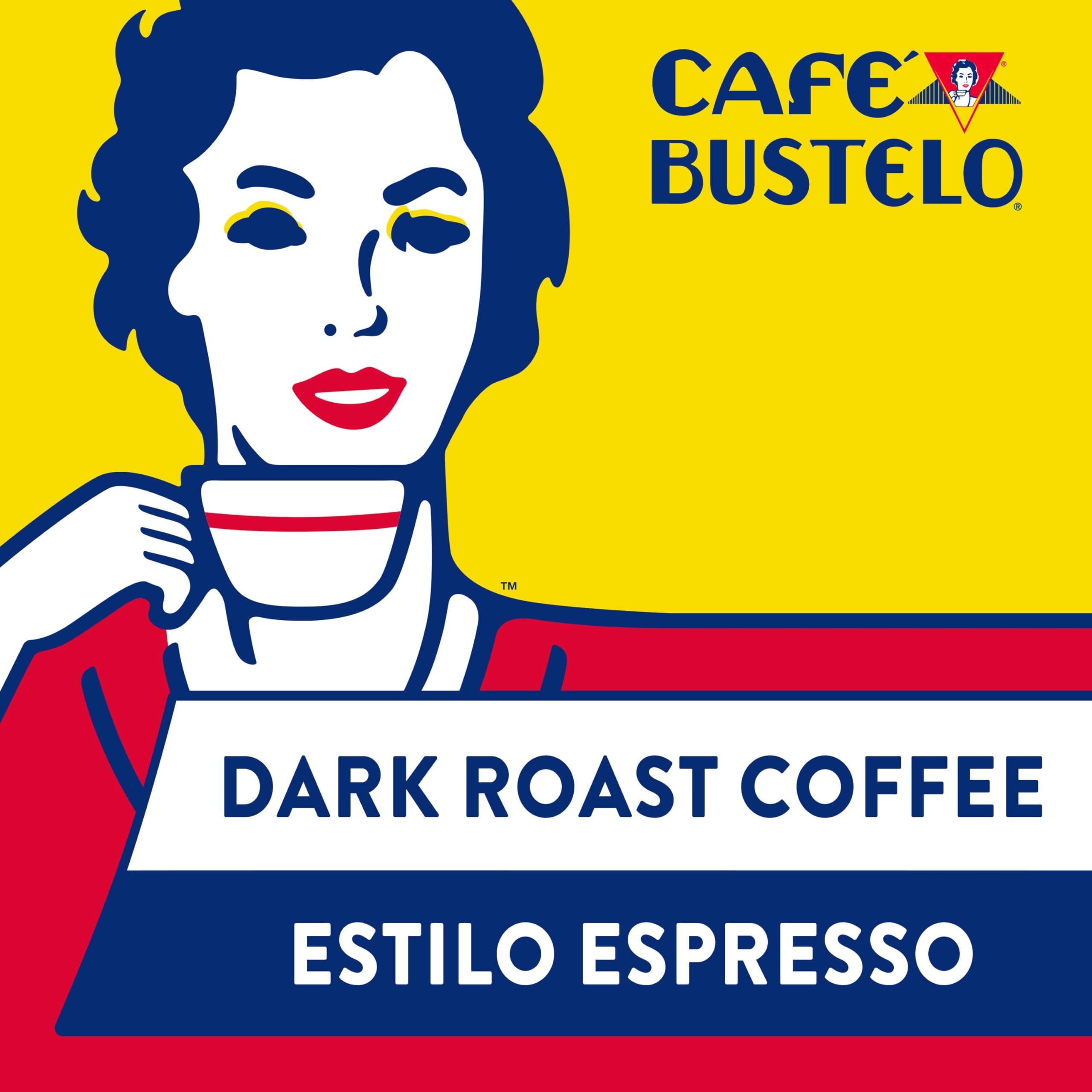Café Bustelo Espresso Ground Coffee, Dark Roast, 36-Ounce Canister