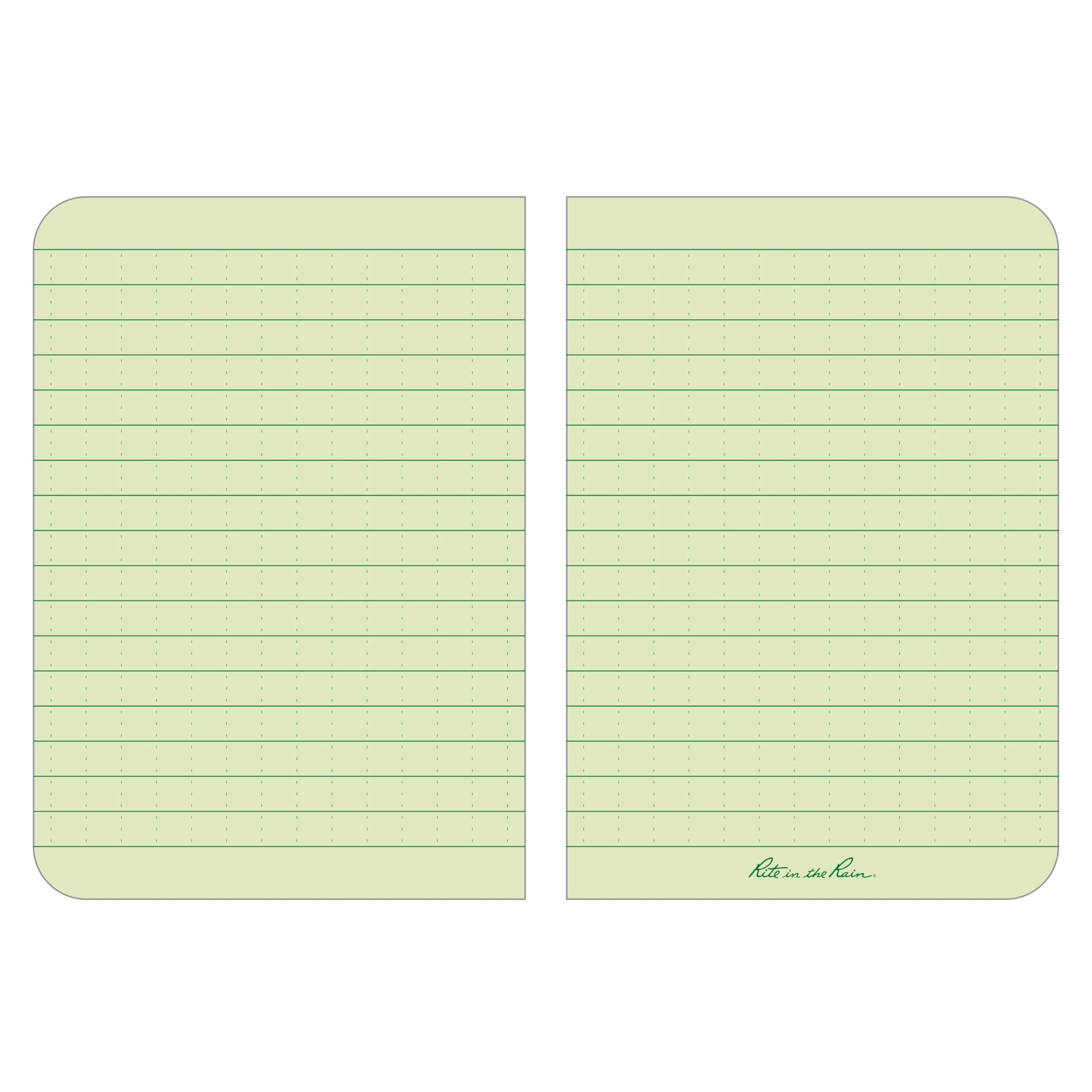Rite in the Rain Weatherproof Soft Cover Pocket Notebook, 3.5" x 5", Green Cover, Universal Pattern (No. 954)