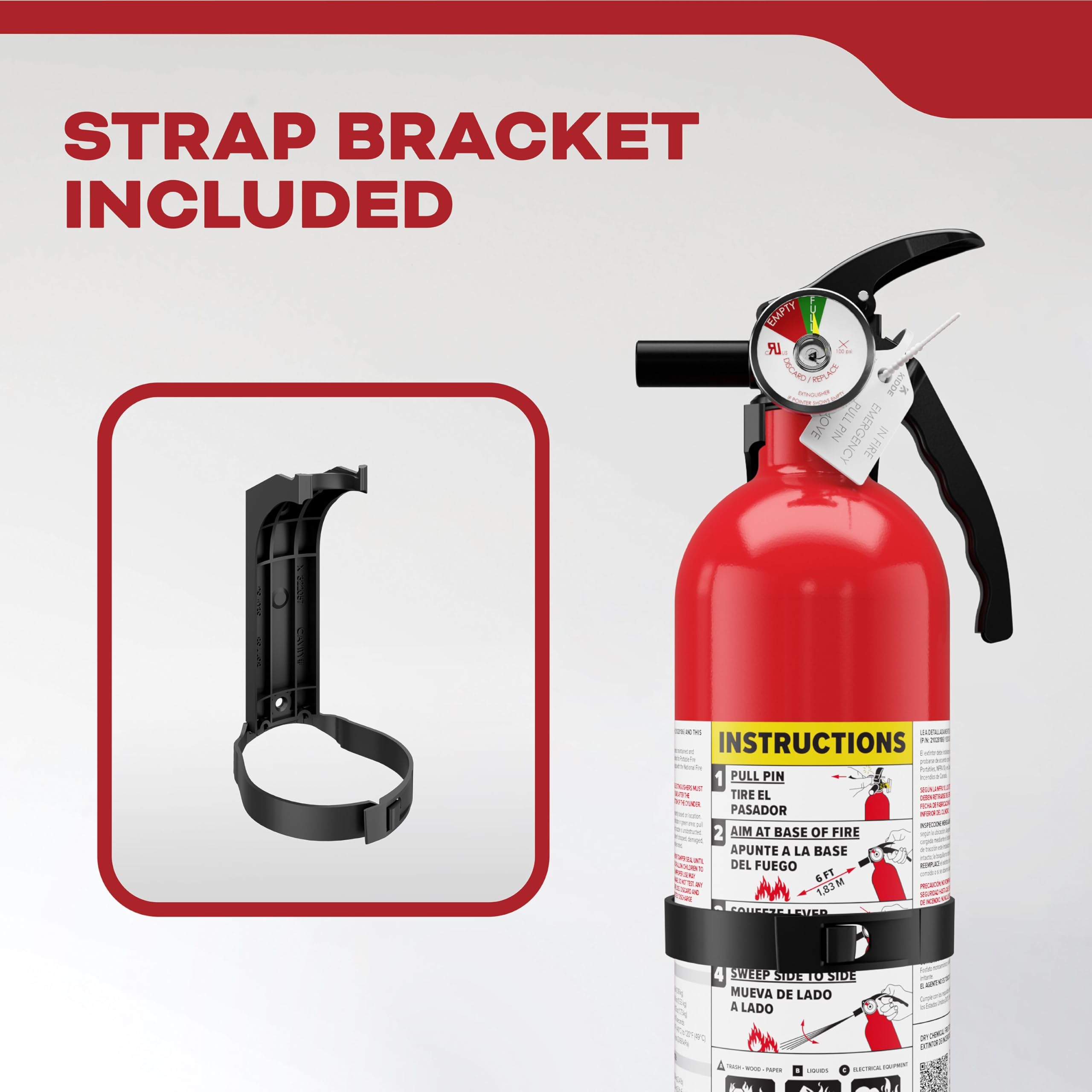 Kidde Basic 110 Fire Extinguisher for Home, 1-A:10-B:C, FA110G, 1 Pack