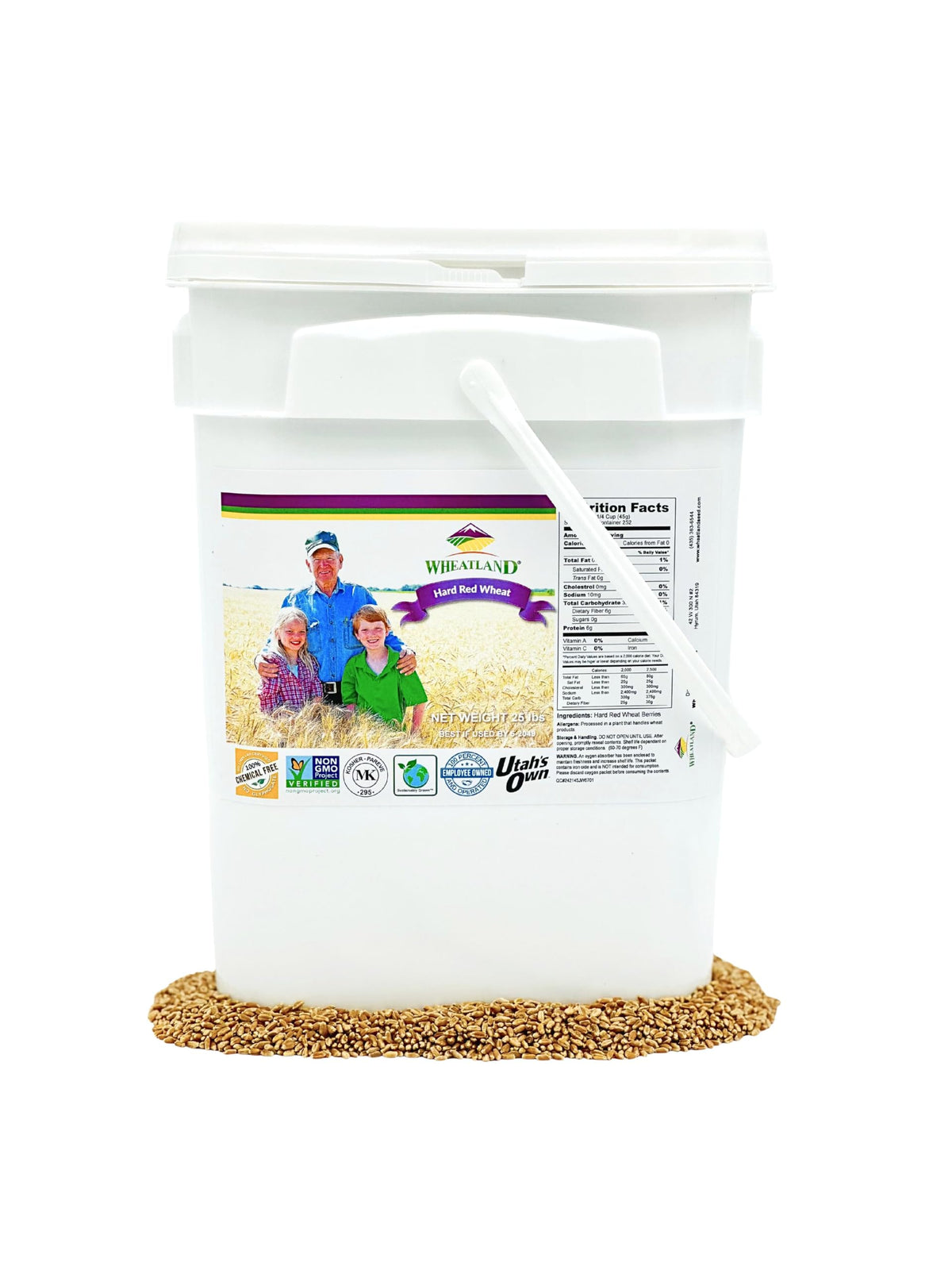 Wheatland Hard Red Wheat Berries 25 lb bucket