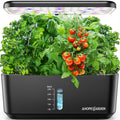 Ahopegarden Indoor Garden Hydroponics Growing System: 10 Pods Plant Germination Kit Herb Vegetable Growth Lamp Countertop with LED Grow Light - Hydrophonic Planter Grower Harvest Lettuce