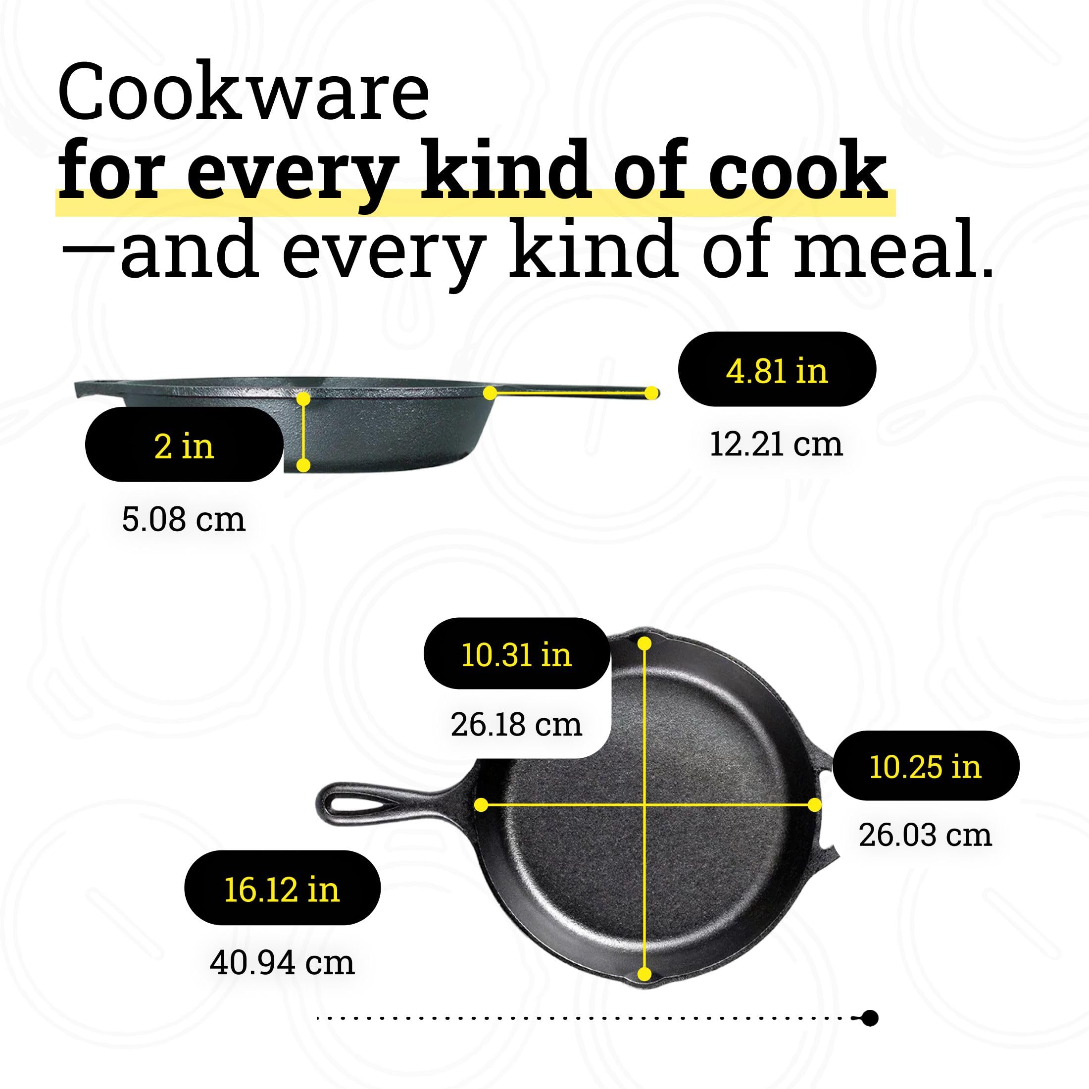 Lodge Seasoned Cast Iron Skillet 10.25 Inches - PFAS-Free, Non-Toxic Cookware - Use with an Oven, Stove, Grill, or Campfire - Naturally Non-Stick & Oven Safe