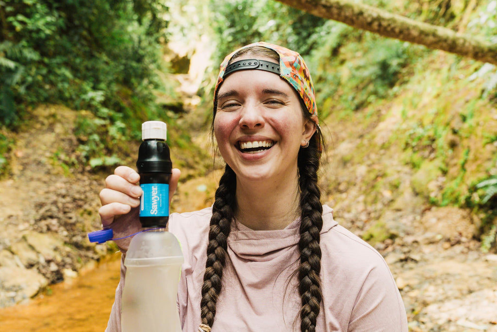 Sawyer Products SP129 Squeeze Water Filtration System w/Two 32-Oz Squeeze Pouches, Straw, and Hydration Pack Adapter