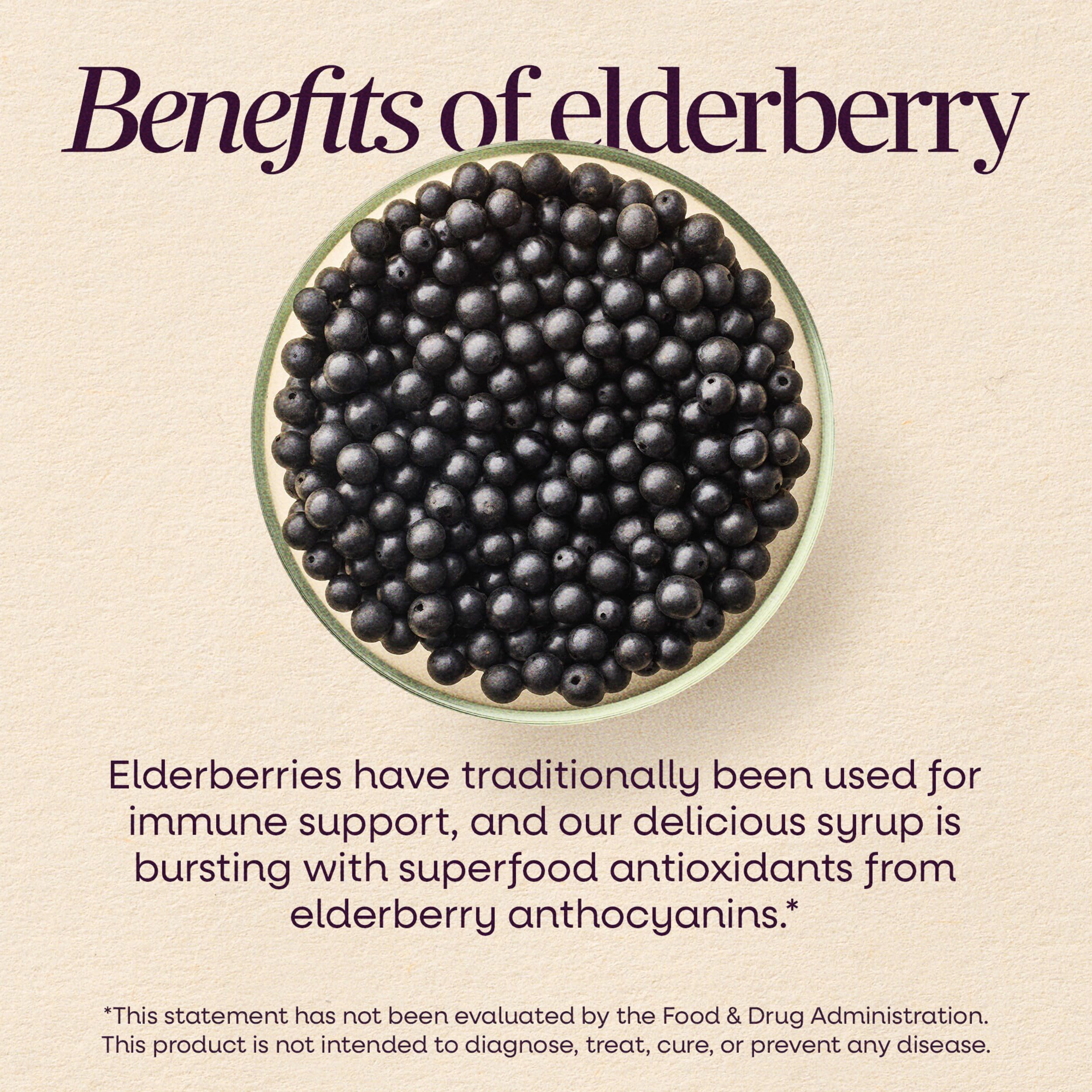 Nature’s Way Sambucus Elderberry Traditional Immune Syrup, Highly Concentrated Black Elderberry Extract, Traditional Immune Support*, Delicious Berry Flavored, 8 Fl Oz (Packaging May Vary)