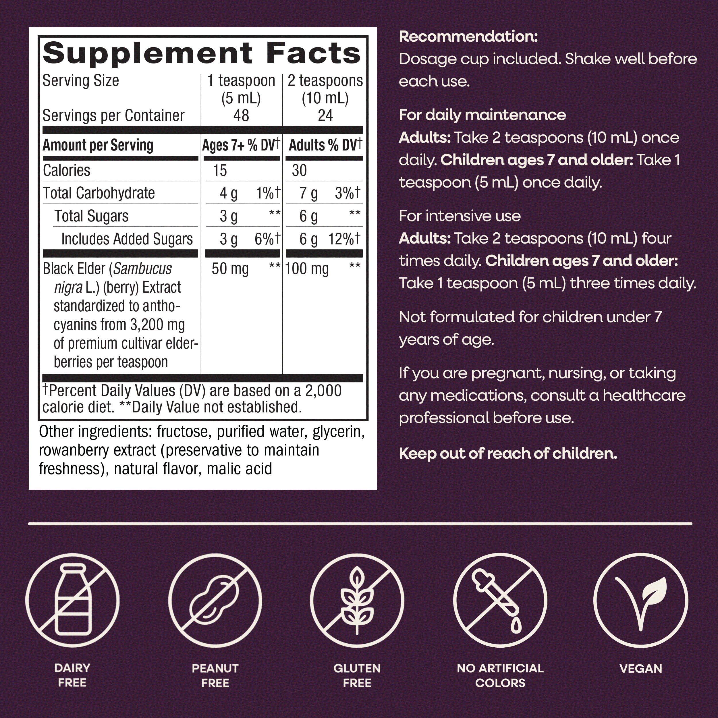 Nature’s Way Sambucus Elderberry Traditional Immune Syrup, Highly Concentrated Black Elderberry Extract, Traditional Immune Support*, Delicious Berry Flavored, 8 Fl Oz (Packaging May Vary)