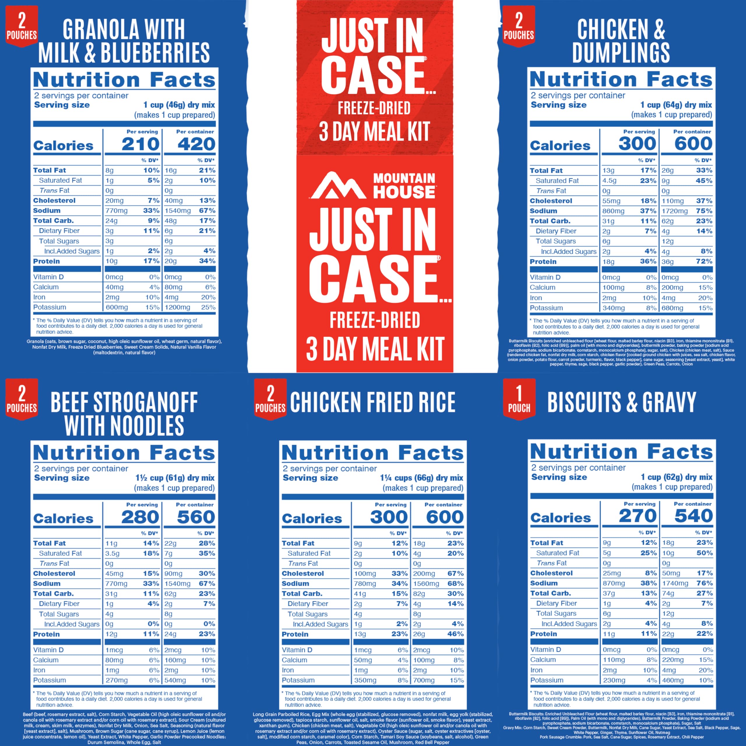 Mountain House 3-Day Emergency Food Supply | Freeze Dried Survival & Emergency Food | 18 Servings